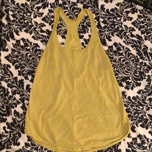 Lululemon yellow racer back workout top